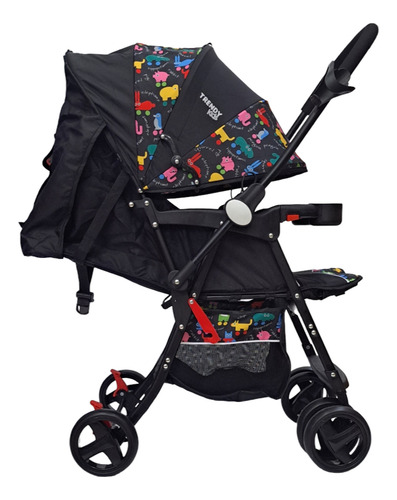 Carriola T Max Reversible Y Plegable Negra Trendy Kids