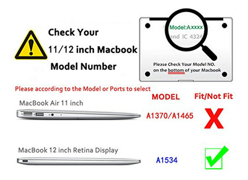 Funda Dura Compatible Con Macbook 12 Modelo A1534/a1931 2015