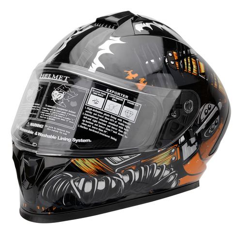 Casco Helmet Rider, Unisex, Moderno, Fabricado Para Motocicl