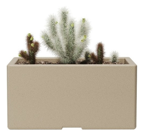 Maceta Plástica Rotomoldeada Jardinera N 40 Moderna Amalfi Color Beige