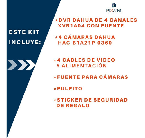 Imagen 2 de 10 de Kit 4 Camaras Seguridad 2mpx 1080p Dvr Dahua 4 Canales P2p