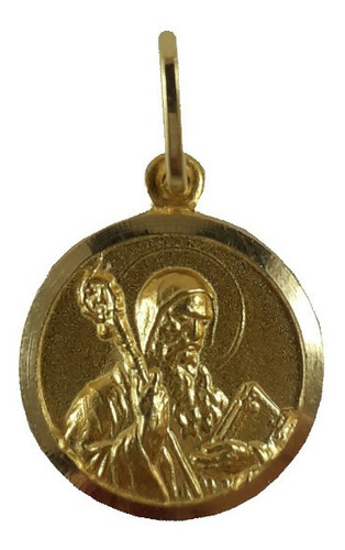 Medalla Religiosa San Benito En Oro 18k Premiun Jr