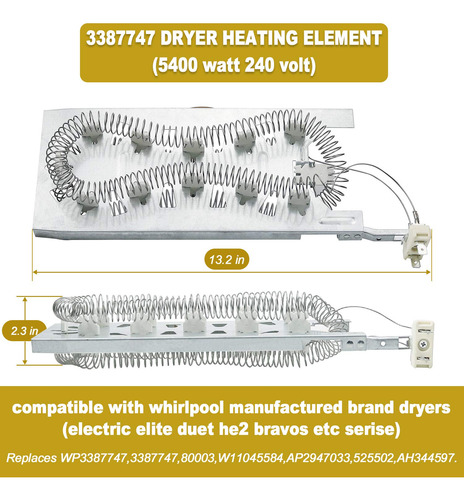 Kit De Elemento Calefactor 3387747 Wp3387747- Compatible