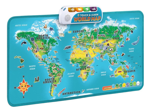 Mapa Mundial Leapfrog Juguete Interactivo Con Luces Y Sonido