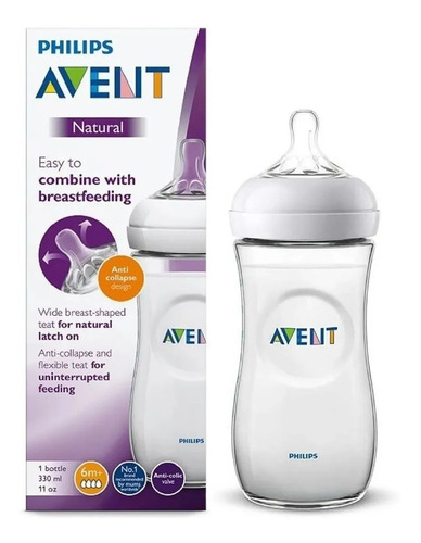 Mamadera Biberon Philips Avent Natural 330ml Tetina 6 M+