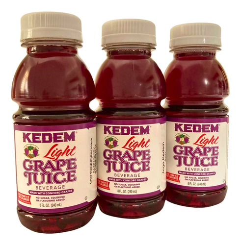 Set De 3 Jugos De Uva Kedem Kosher Natural 240 Ml - Pesaj