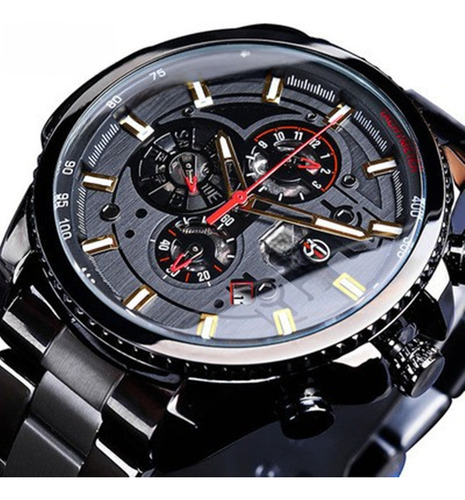 Reloj Forsining Plata, Negro Interior, Blanco Exterior