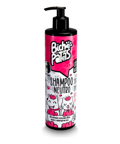 Shampoo Neutro Para Cães E Gatos 500ml - Bicho De Patas