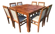 Comprar Juego De Comedor 1.40x1.40m + 8 Sillas Tapizadas Laqueadas