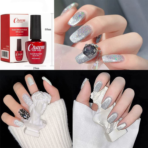 Esmalte De Uñas De Gel Reflectante Con Diseño De Ojo De Gato