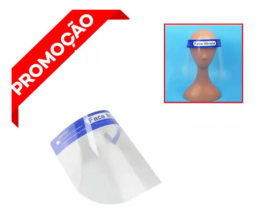 Protetor Facial Máscara De Proteção Acrílico Anti Respingos Cor Transparente