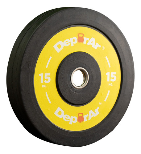 Disco Bumper 15 Kg Olimpico 50mm Caucho Fitness Pesa Deporar