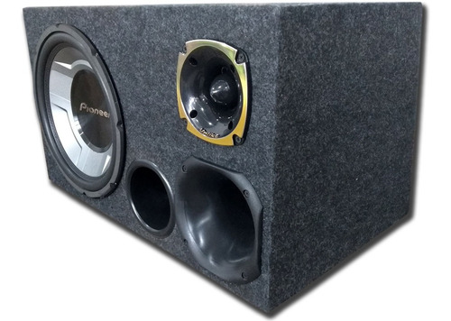 Caixa Trio Som Carro Automotivo Cinza Dutada Sub Pioneer 12 Pol Ts W 3060br 350w Rms