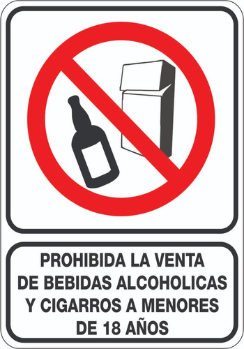 Prohibida La Venta De Bebidas Alcohólicas A Menores   30x40