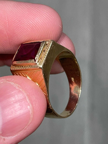 Anillo Oro 18k Y Rubí