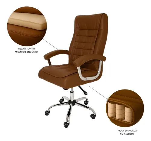 Cadeira De Escritório Miami Presidente Ergonômica Tecnológica Com...