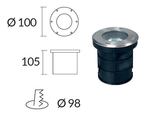 Imagen 2 de 6 de Spot De Piso Luz Exterior Iluminacion Para Jardin Embutir