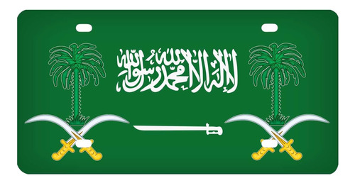 Marco De Matrícula Con Bandera De Arabia Saudita, Emblema Na