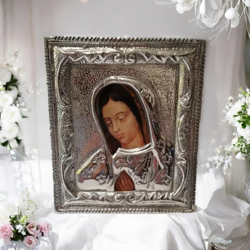 Lote 10 Cuadros Virgen De Guadalupe En Pewter