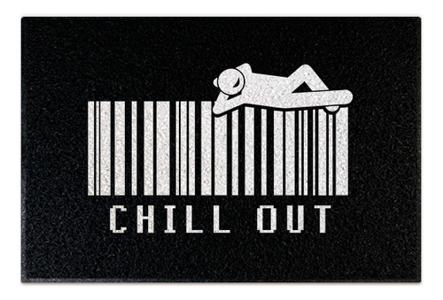 Alfombra Capacho, diseño de tela negra Chill Out C910