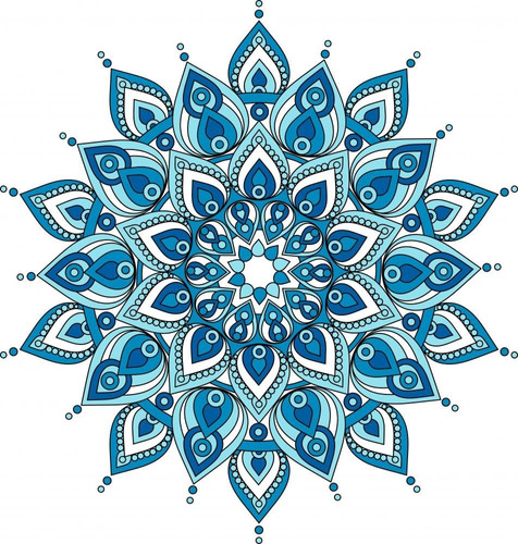 Wallmonkeys Decorative Blue Mandala Vinilos Decorativos Adhe