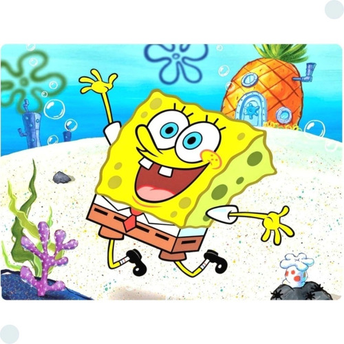 4 Jogo Americano  Bob Esponja  - Impermeável Limpa Facil Pvc