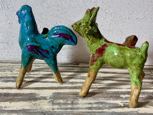 Antiguos Silbatos De Barro Figuras De Animales (Usado)