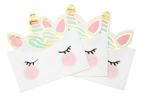 Paquete De 20 Piezas Servilletas Unicornio Fiesta Desechable