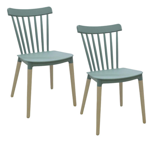 Kit 2 Cadeiras Jantar Janaina Verde Menta Pp