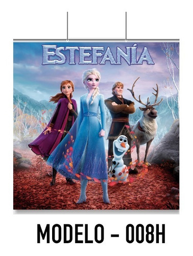 Frozen Lona Frozen Elsa Anna 2x2 Con Datos De Tu Festejado