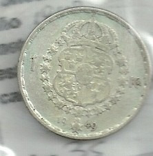 Suecia 1 Kroner 1949 Plata