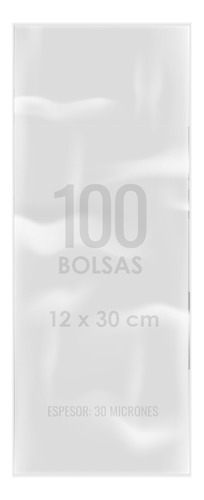 Bolsas Celofán Transparente Abierta 100 Unds 12x30 Cm