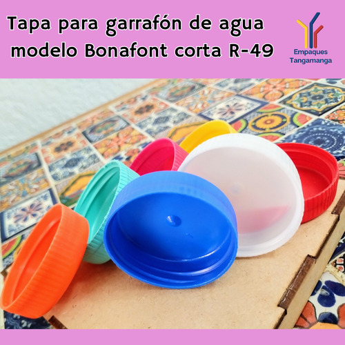 Tapa Con Liners Modelo Bonafont R49 Para Garrafón De 19/20 L Azul Tapa Con Liners Modelo Bonafont R49 Para Garrafón De Agua Purificada De 19/20 Litros 500 Pz