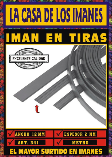 Imán Flexible En Tiras 30 Metros-12 X 2 Mm - Mosquiteros