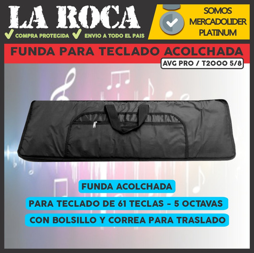 Imagen 6 de 10 de Kit Soporte Teclado Tipo X + Funda 5/8 61 Teclas Piano