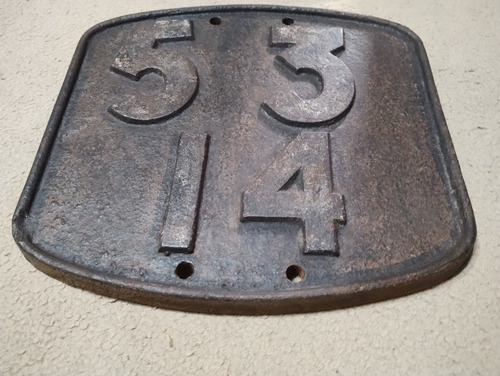Placas Fundicion Mojones Del Ferrocarril Antiguas 31.5cm. (Usado)