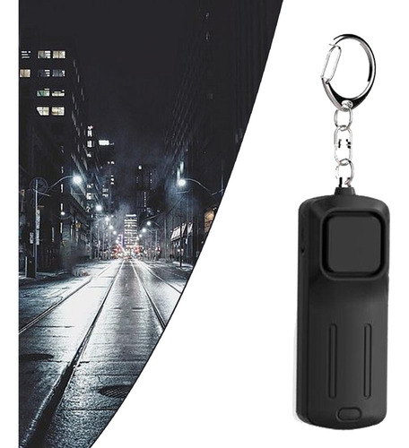 Llavero Con Alarma Personal, 130 Db, Recargable, Con Negro