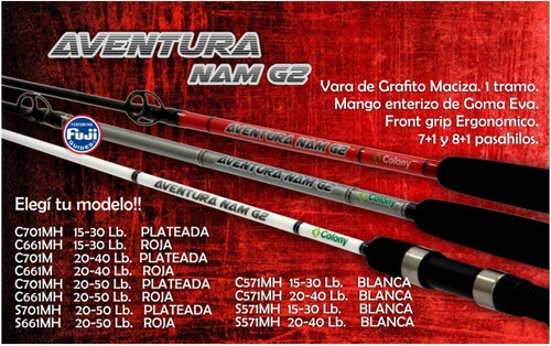 Caña Colony Aventura Nam G2 1 Tramo S701mh L-legendary Negra