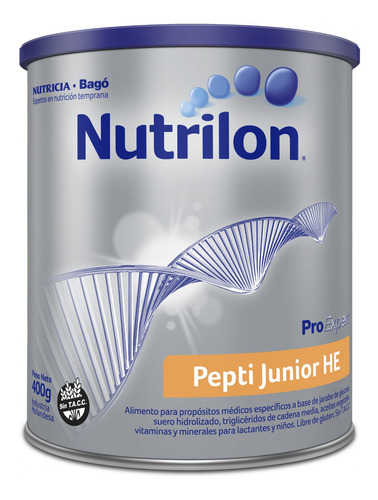 Imagen 1 de 2 de Leche de fórmula en polvo Nutricia Bagó Nutrilon Pepti Junior HE  en lata  de 400g - 0 meses 2 años