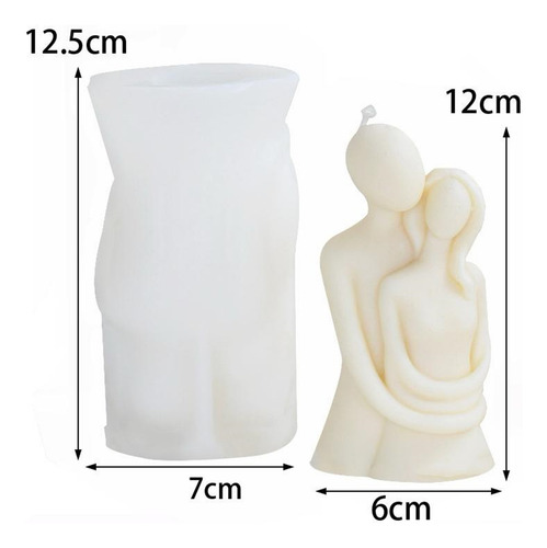 Diy Molde Silicon Pareja Abrazada Para Velas