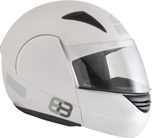 Capacete para moto  escamoteável EBF Capacetes E8  Solid  branco tamanho M 