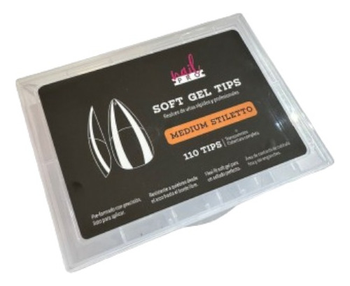 Tips Para Softgel Nailpro Médium Stiletto 110u