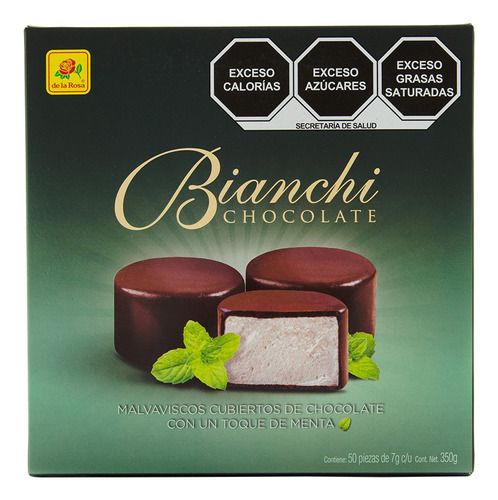 Bianchi Malvaviscos Cubiertos De Chocolate Con Menta 50 Pz