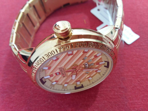 Naviforce Dourado Banho 18k