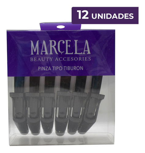 Kit De Pinzas Gancho Para Cabello Marcela - 12 Unidades