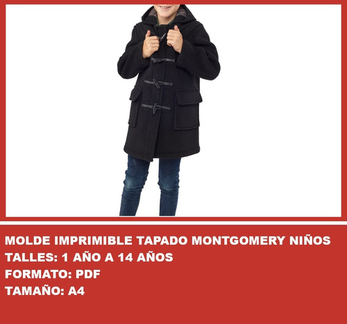 Molde Imprimible Tapado Montgomery Niños Promo 2x1