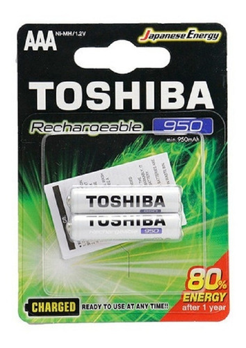 Pilas Recargables Toshiba Aaa 950mah Pack X 2 Unidades