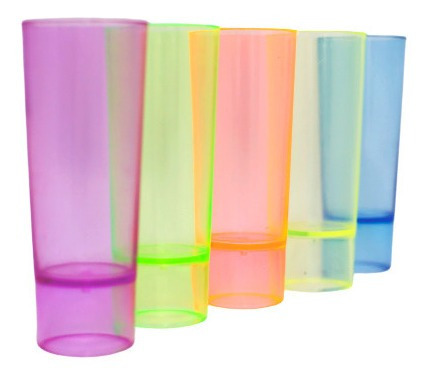 Vasos Tequileros Shot De Plástico Colores 50pzas