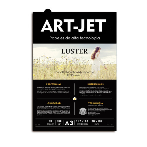 Papel Fotográfico Rc Fine Luster Art-jet® 260g A3 20h