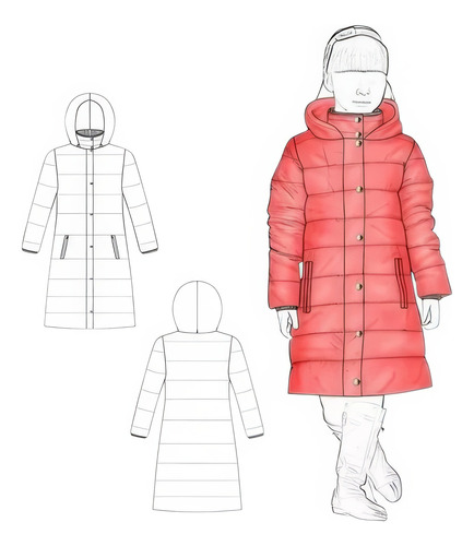 Moldería Textil Unicose - Camperon Guata Parka Larga Niña 